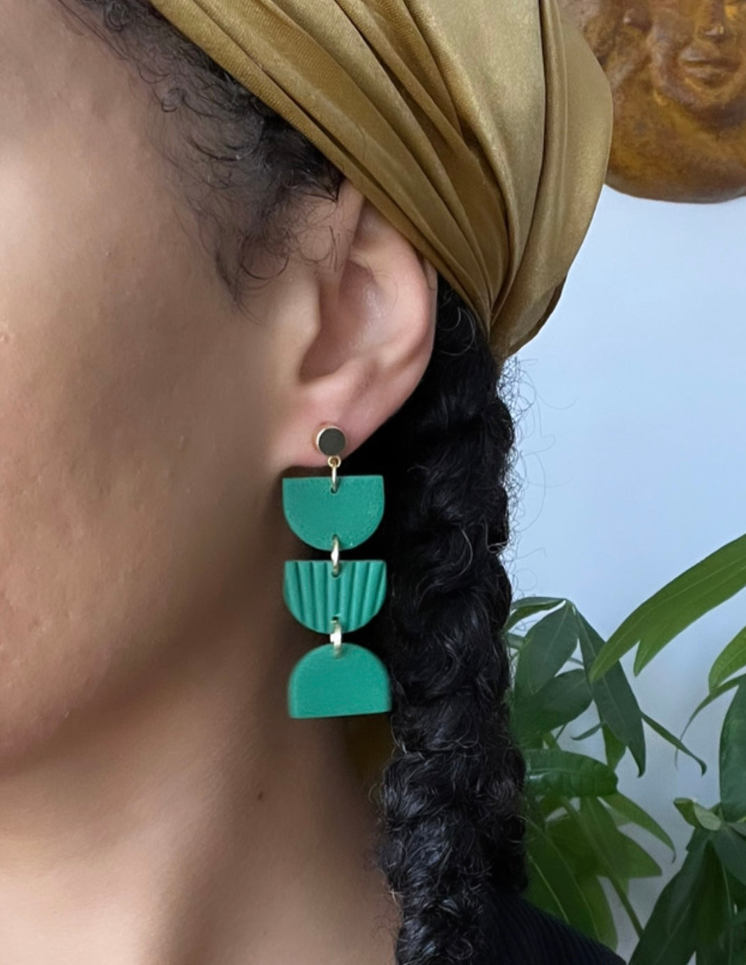 Royal green dangle earrings