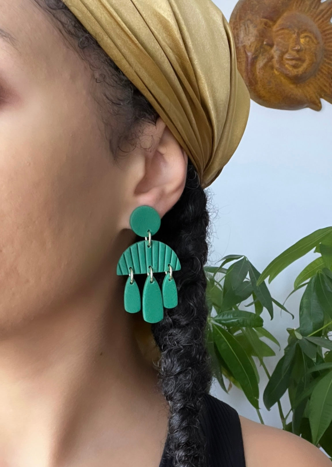 Royal green chandelier earrings