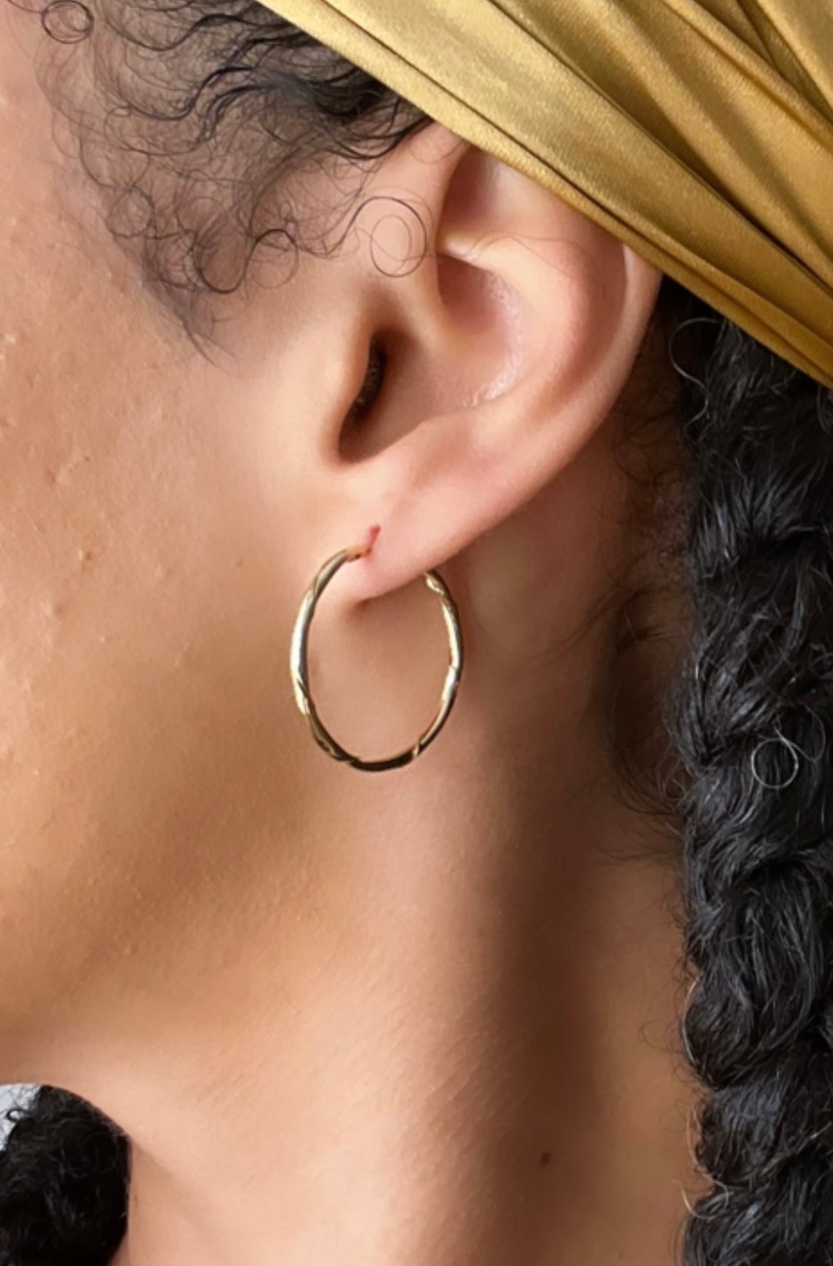 18k gold-filled twisted tube hoop earrings