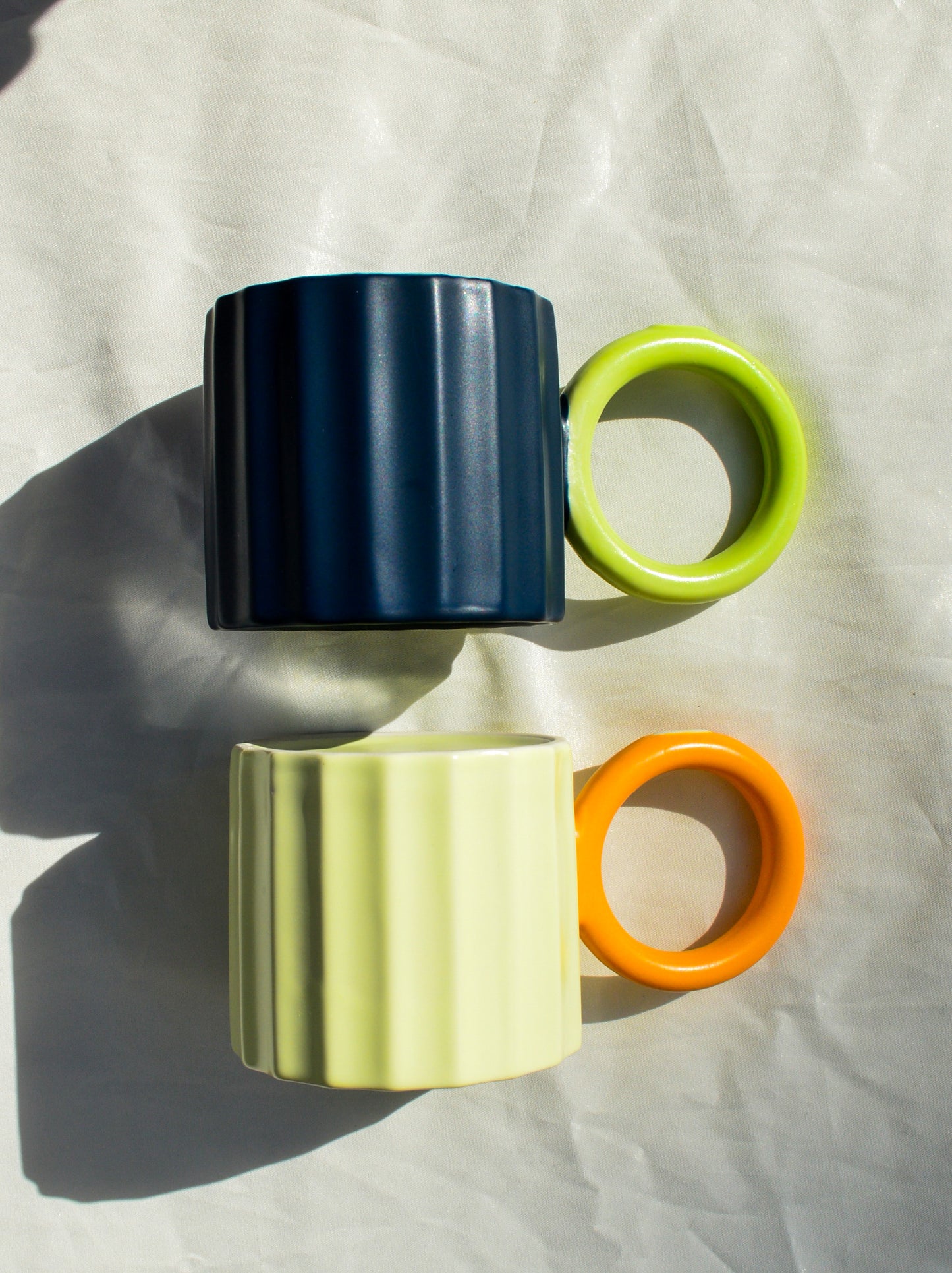 Color block ceramic coffee mug