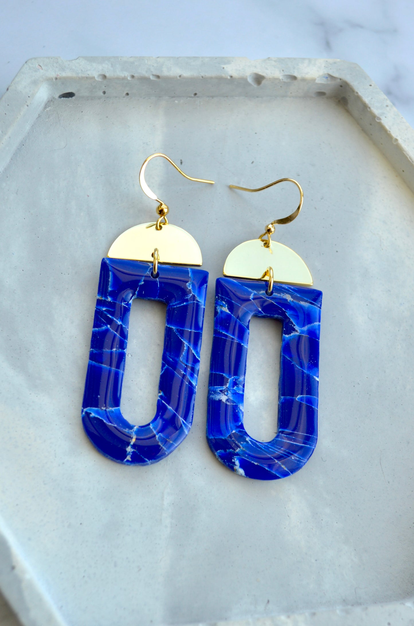 Lapis Lazuli Collection - Long hoop drop