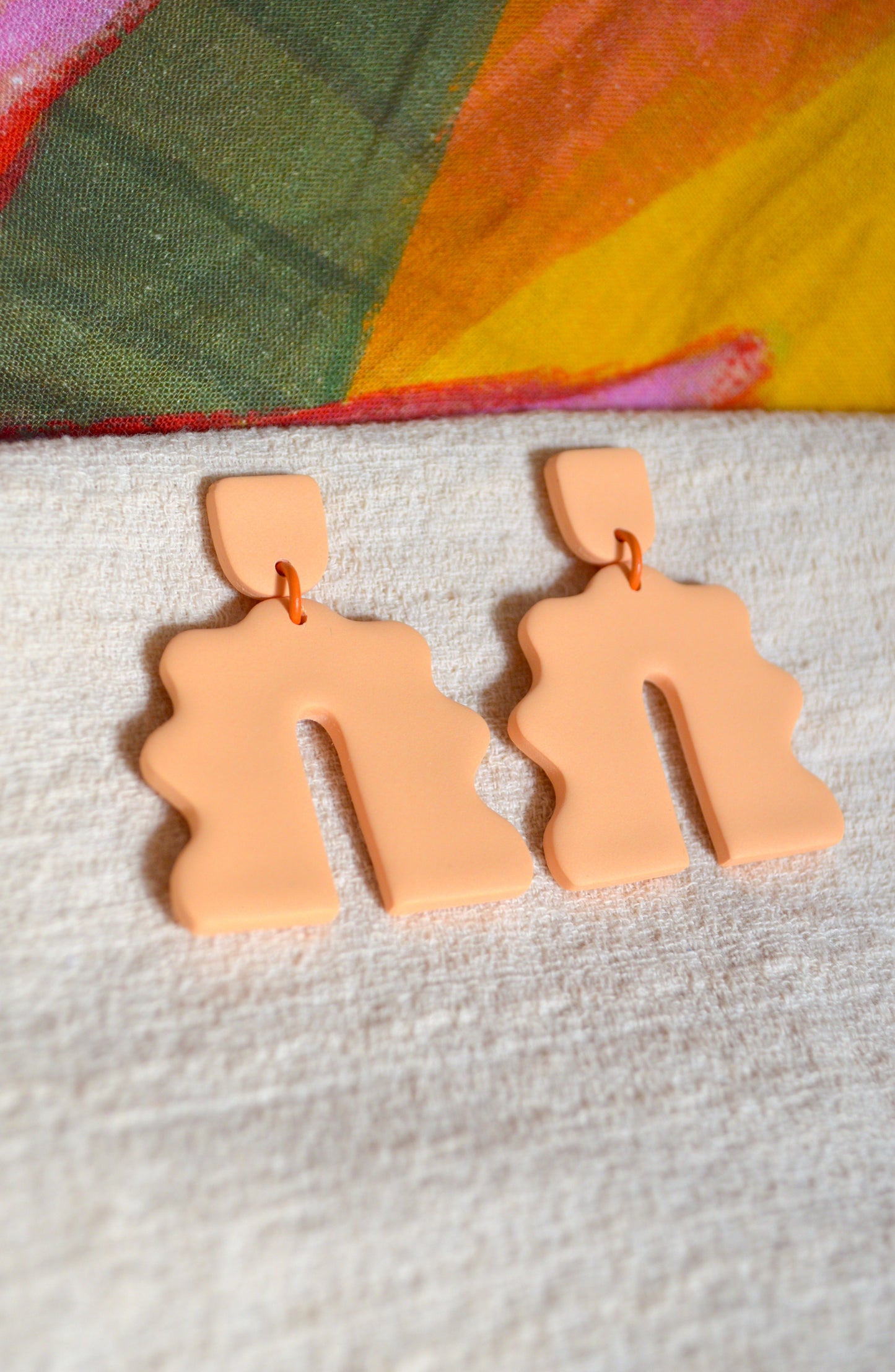 Mango sorbet arch earrings