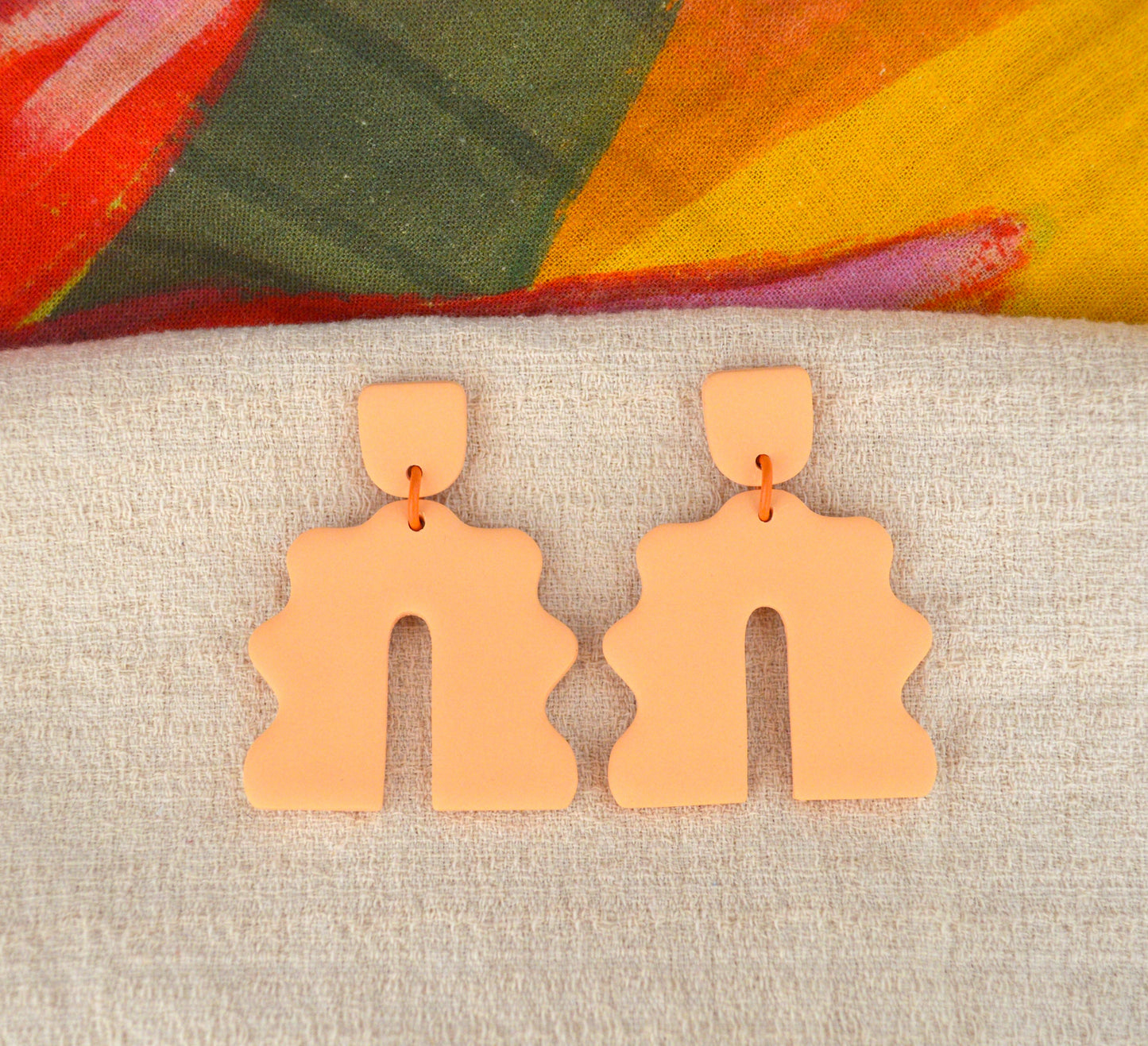 Mango sorbet arch earrings