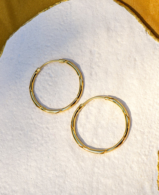 18k gold-filled twisted tube hoop earrings