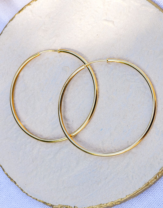 18k gold-filled continuous hoop earrings