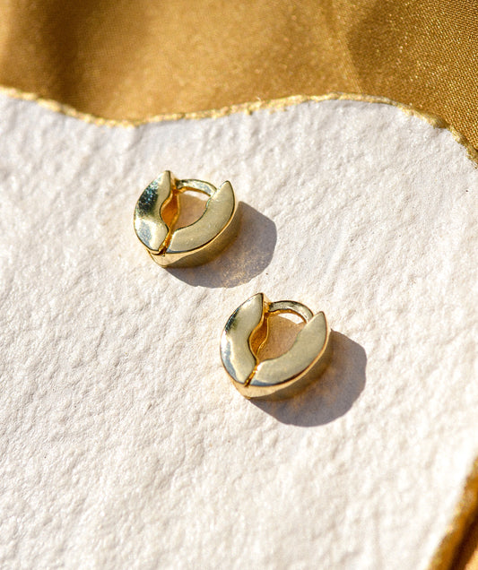 18k gold-filled tiny chunky clicker earrings