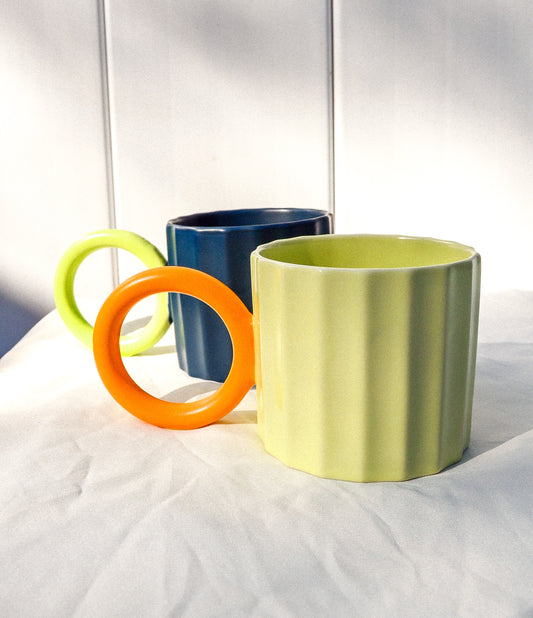 Color block ceramic coffee mug