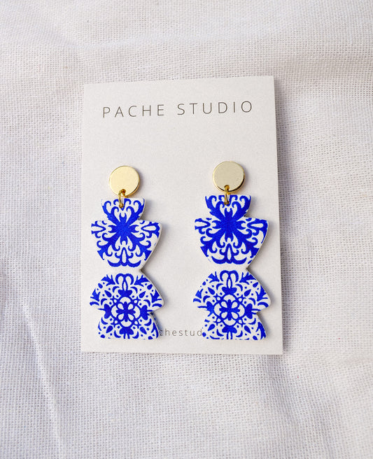 Portuguese tile vase earrings