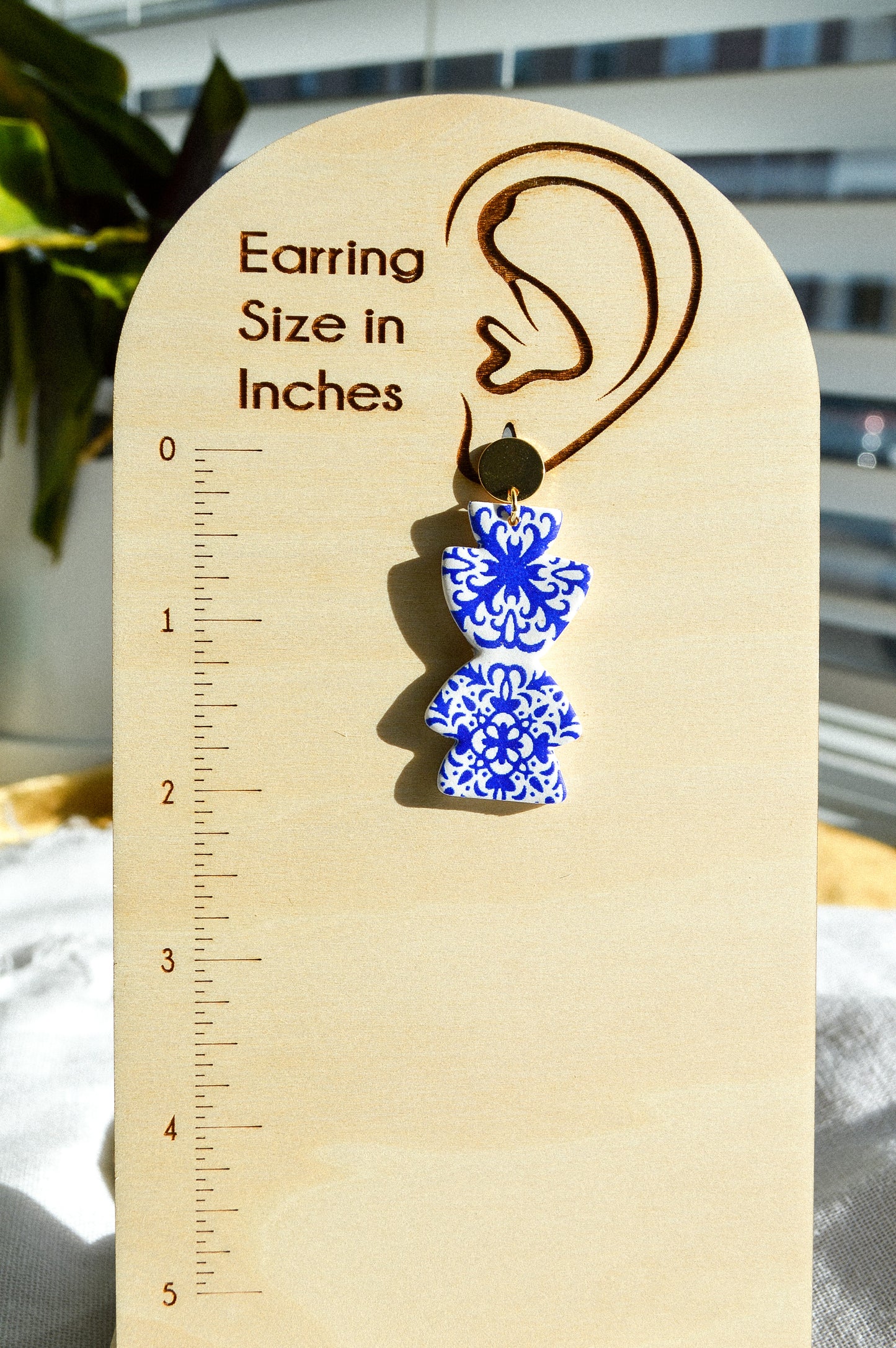 Portuguese tile vase earrings
