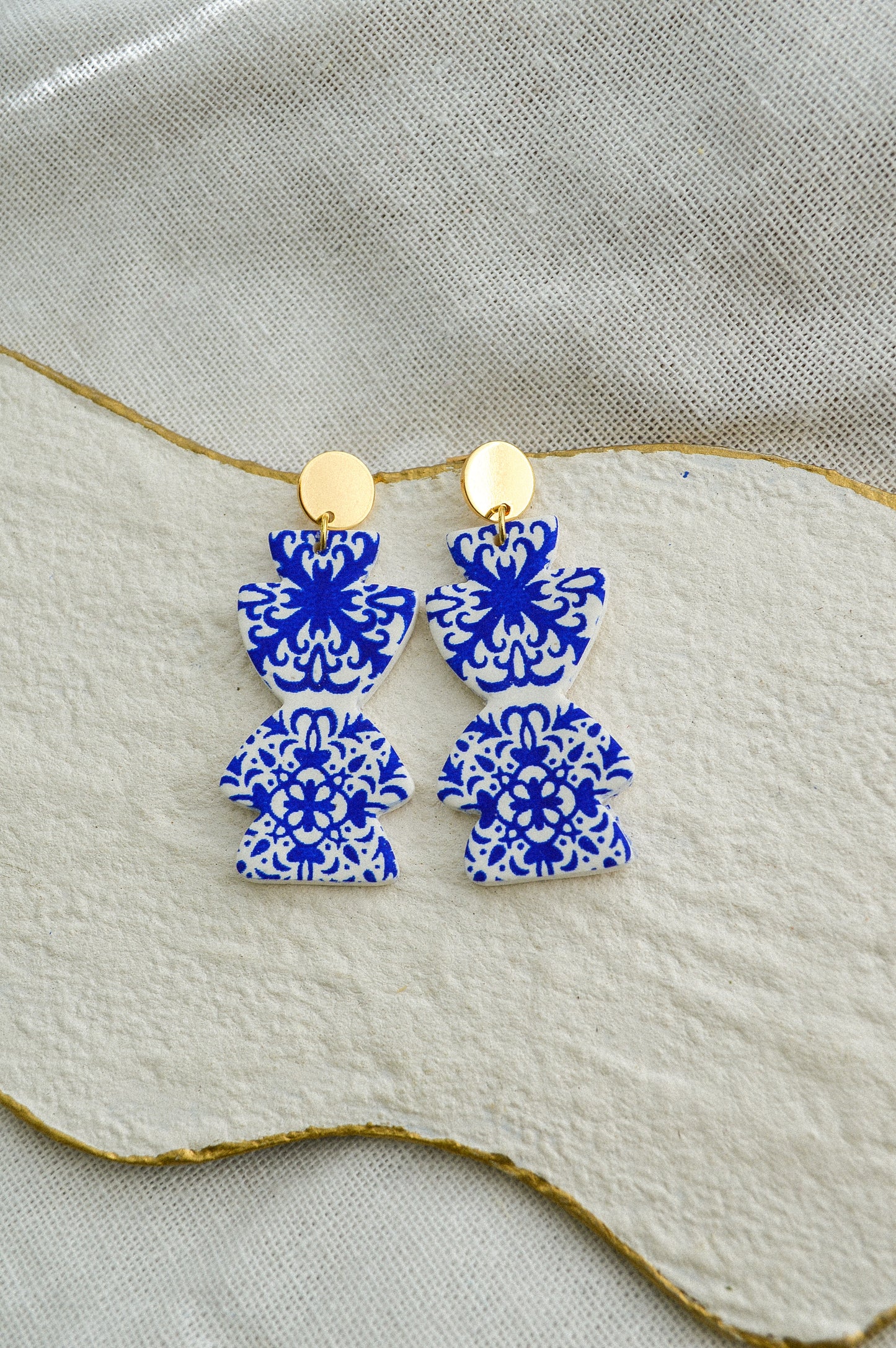 Portuguese tile vase earrings