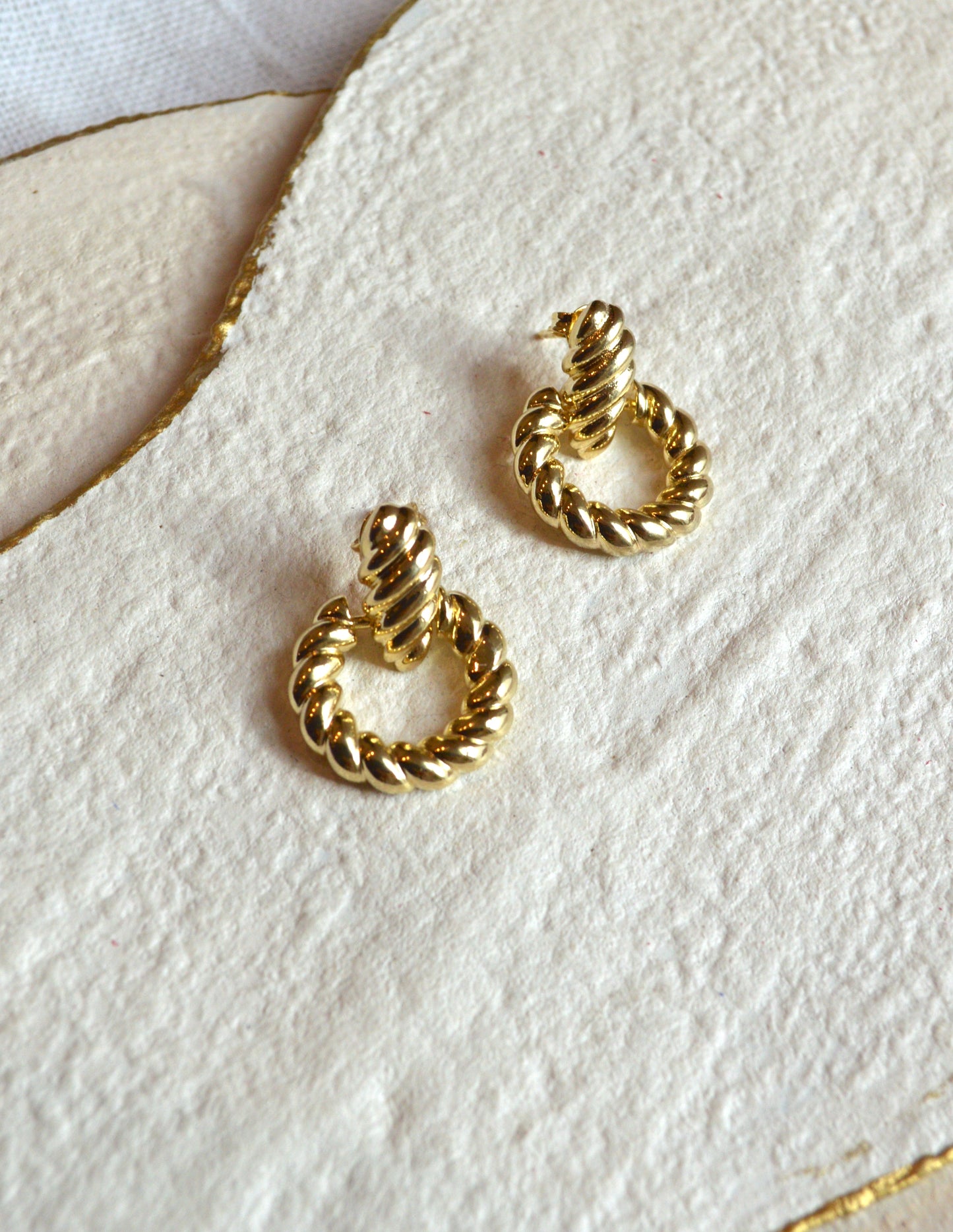 18k gold-filled croissant hoop earrings