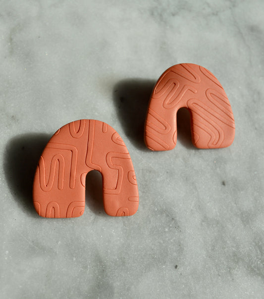 The Alba | Organic Shape Geometric Statement Stud Earrings
